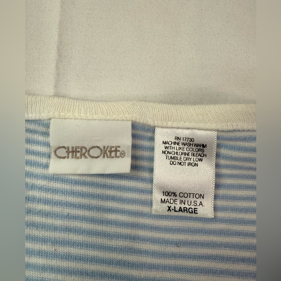 Cherokee Crew Neck Striped Long Sleeve Top Striped Size XL - Picture 4 of 6